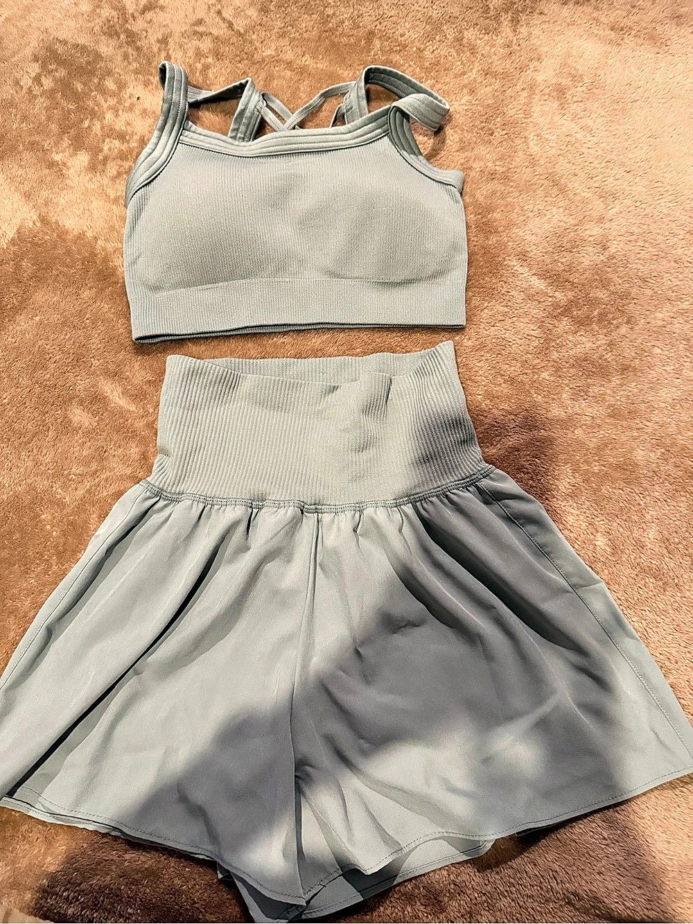 Gray Two-Piece Skirt Set
